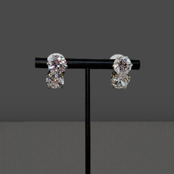 Cubic Zirconia Drop Earrings - Picture 1 of 9